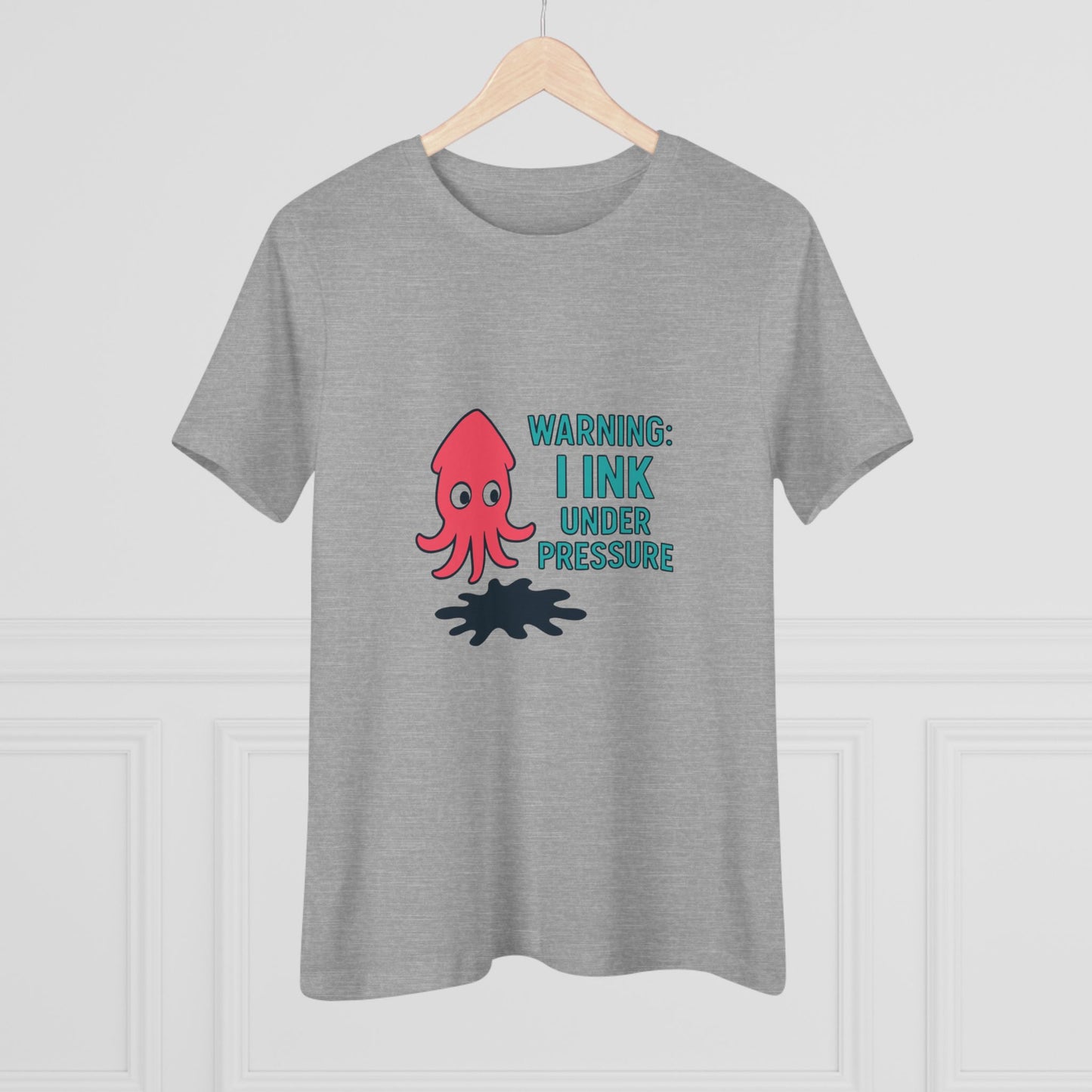 Playful Women's Cotton Tee - "WARNING: I INK UNDER PRESSURE" - Fun & Whimsical Design