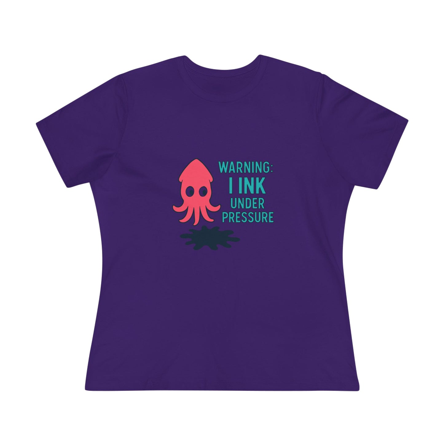 Playful Women's Cotton Tee - "WARNING: I INK UNDER PRESSURE" - Fun & Whimsical Design