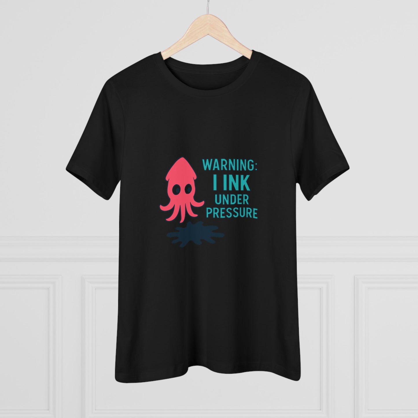 Playful Women's Cotton Tee - "WARNING: I INK UNDER PRESSURE" - Fun & Whimsical Design