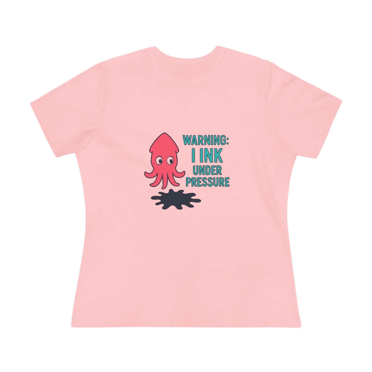 Playful Women's Cotton Tee - "WARNING: I INK UNDER PRESSURE" - Fun & Whimsical Design