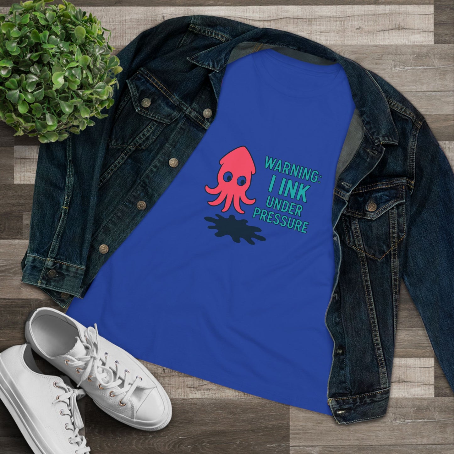 Playful Women's Cotton Tee - "WARNING: I INK UNDER PRESSURE" - Fun & Whimsical Design