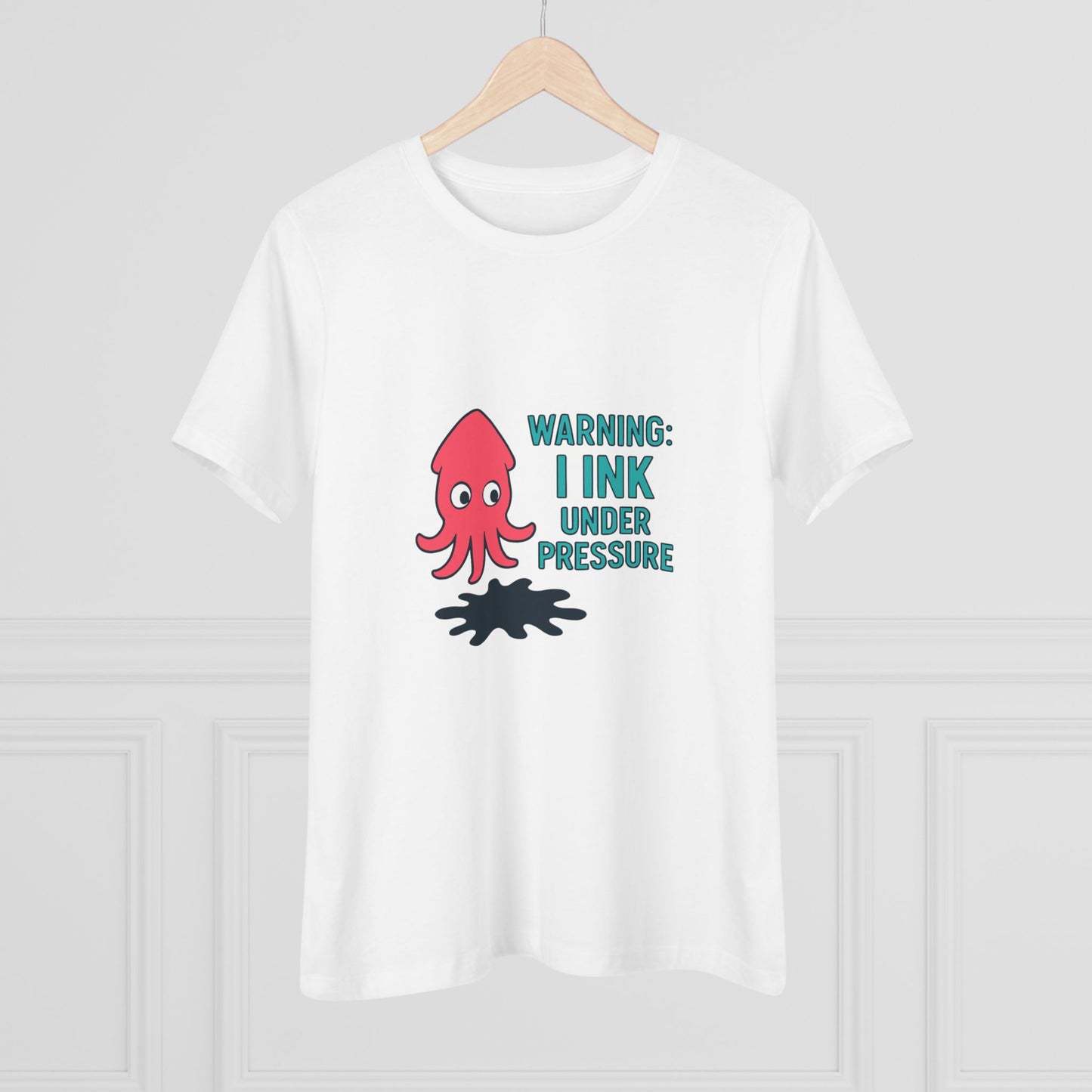 Playful Women's Cotton Tee - "WARNING: I INK UNDER PRESSURE" - Fun & Whimsical Design