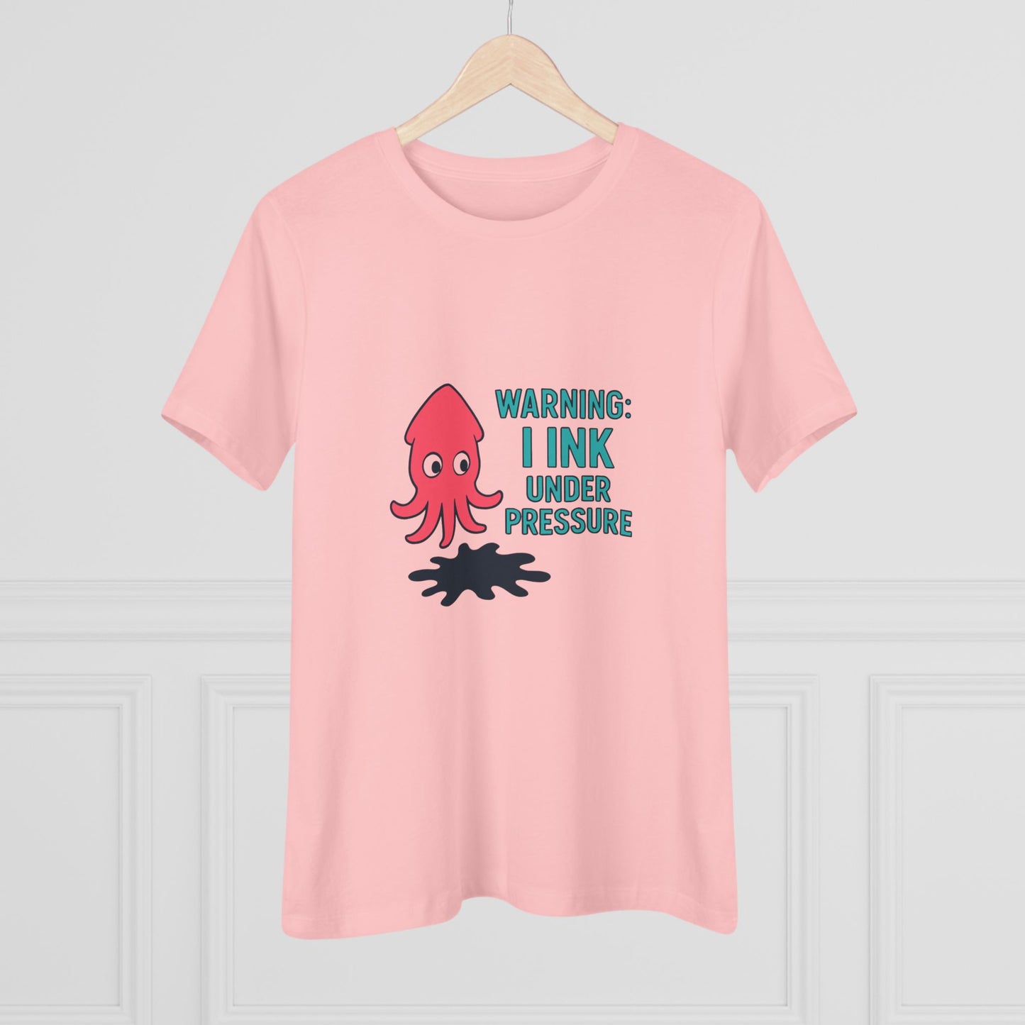 Playful Women's Cotton Tee - "WARNING: I INK UNDER PRESSURE" - Fun & Whimsical Design