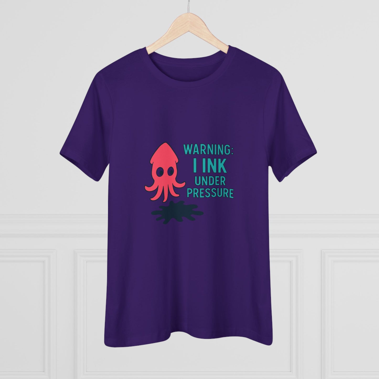 Playful Women's Cotton Tee - "WARNING: I INK UNDER PRESSURE" - Fun & Whimsical Design